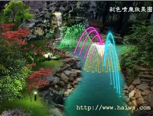 2014年绍兴花园彩色音乐喷泉工程